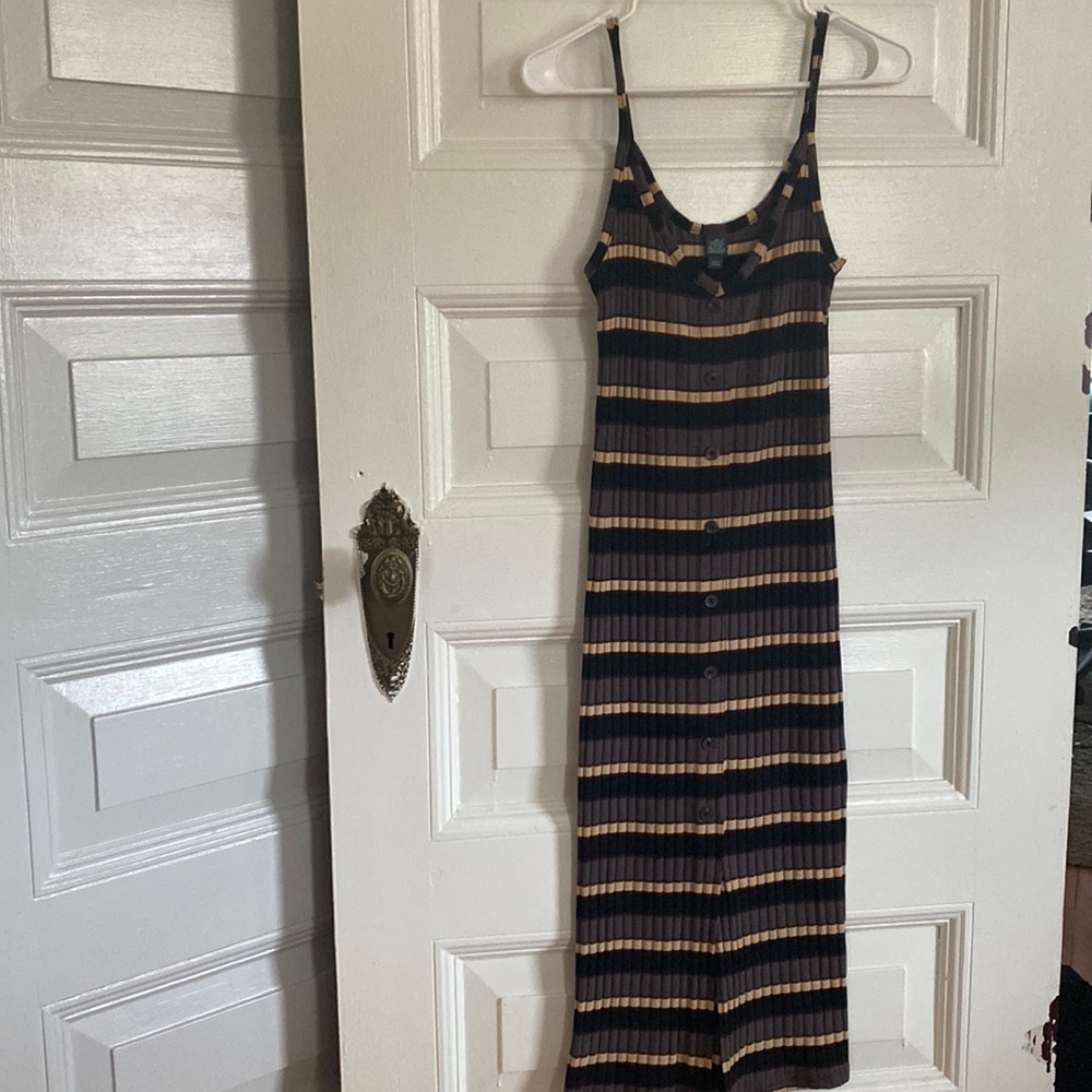 Wild fable ribbed button detail tank dress